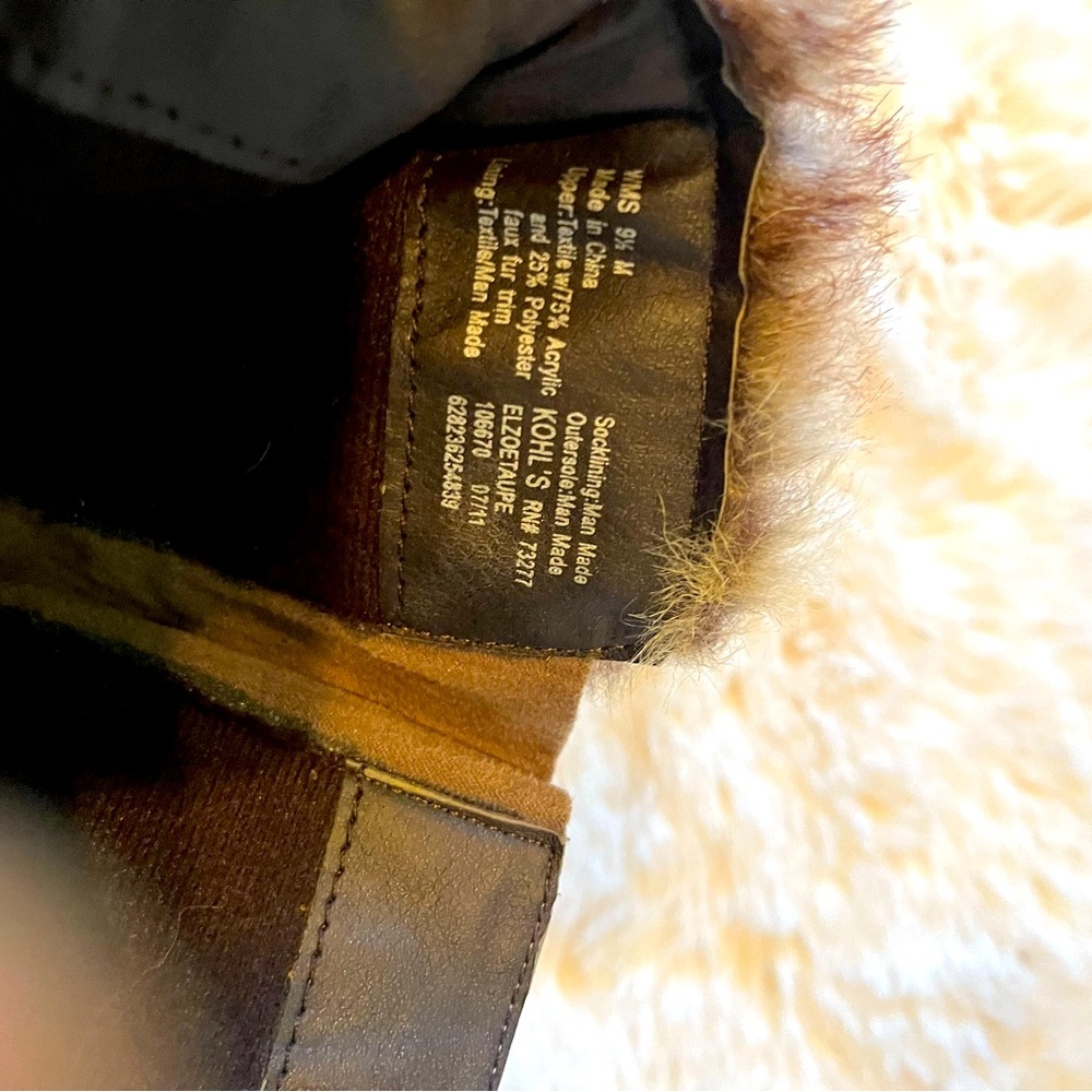 Jennifer Lopez Brown Fur-Trimmed with straps Women's Boots Sz 9 1/2 - Picture 8 of 8